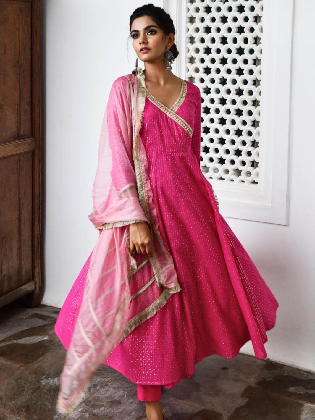 Pink Anarkali Set